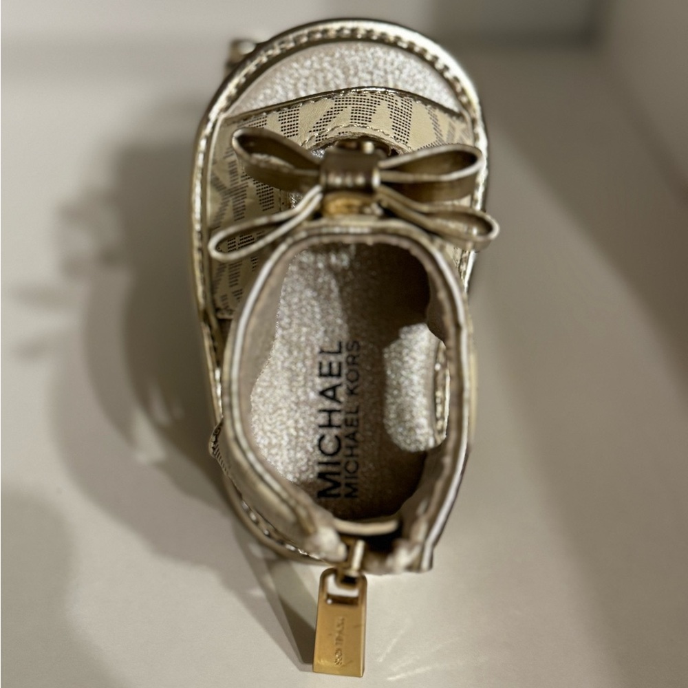 Michael Kors Baby Shoes with Gold Accents
